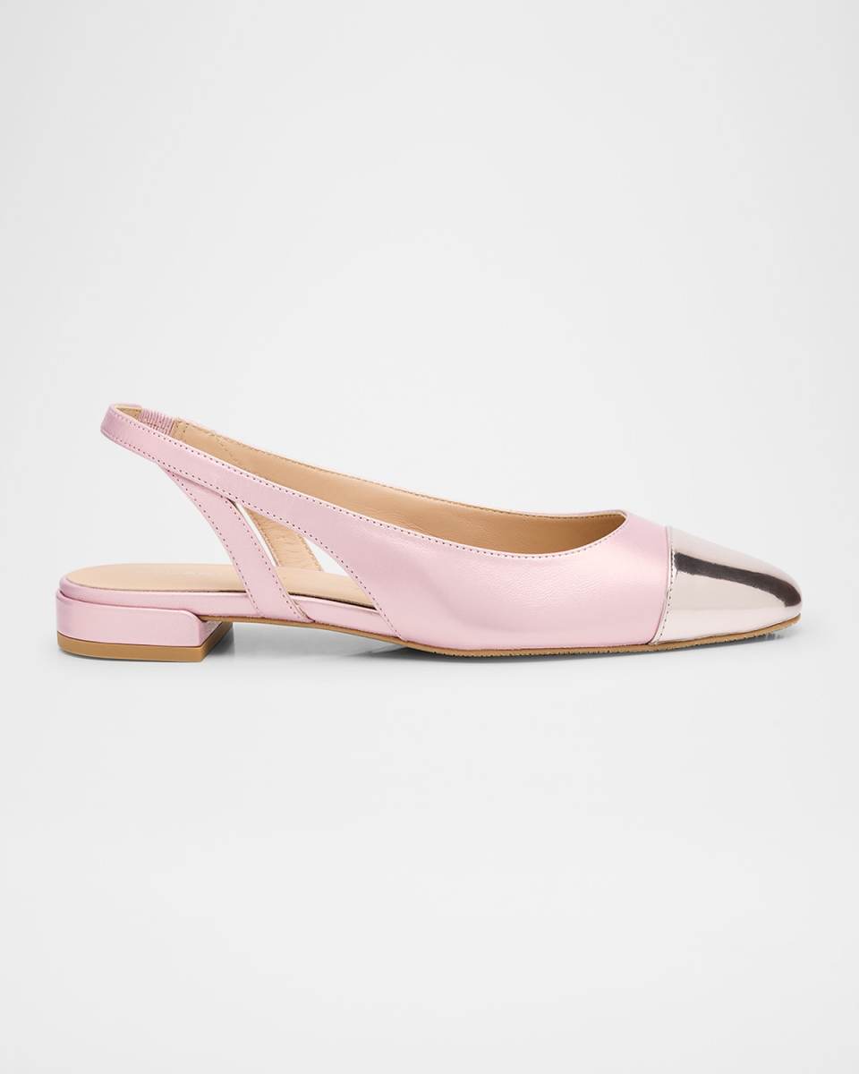 Sleek Cap-Toe Slingback Flats